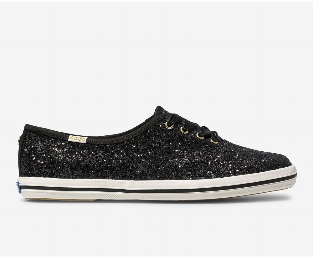 Women's Keds x kate spade new york Champion Glitter Wedding Shoes Black 2071965QY - South Africa